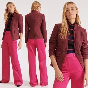 Veronica Beard Farley Dickey Jacket Blazer Berry